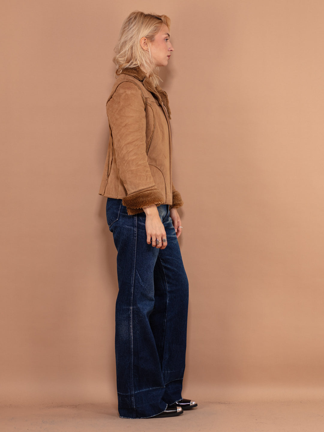 Vintage 00's Women Velour Jacket in Brown - NorthernGrip