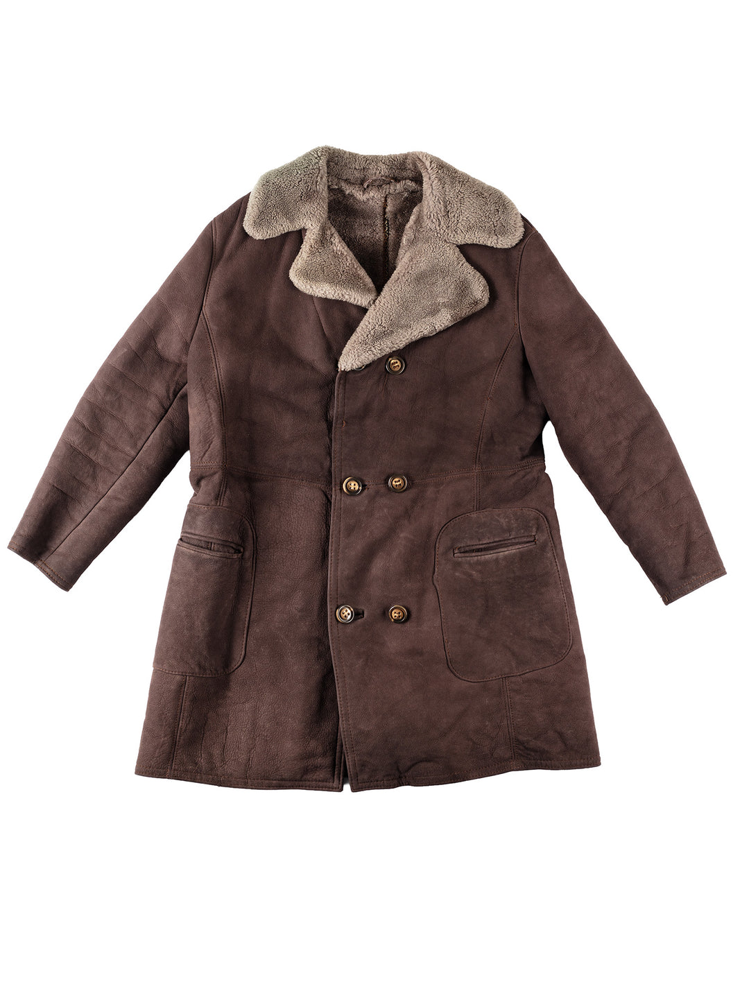 Vintage 70's Men Sheepskin Coat in BrownVN117