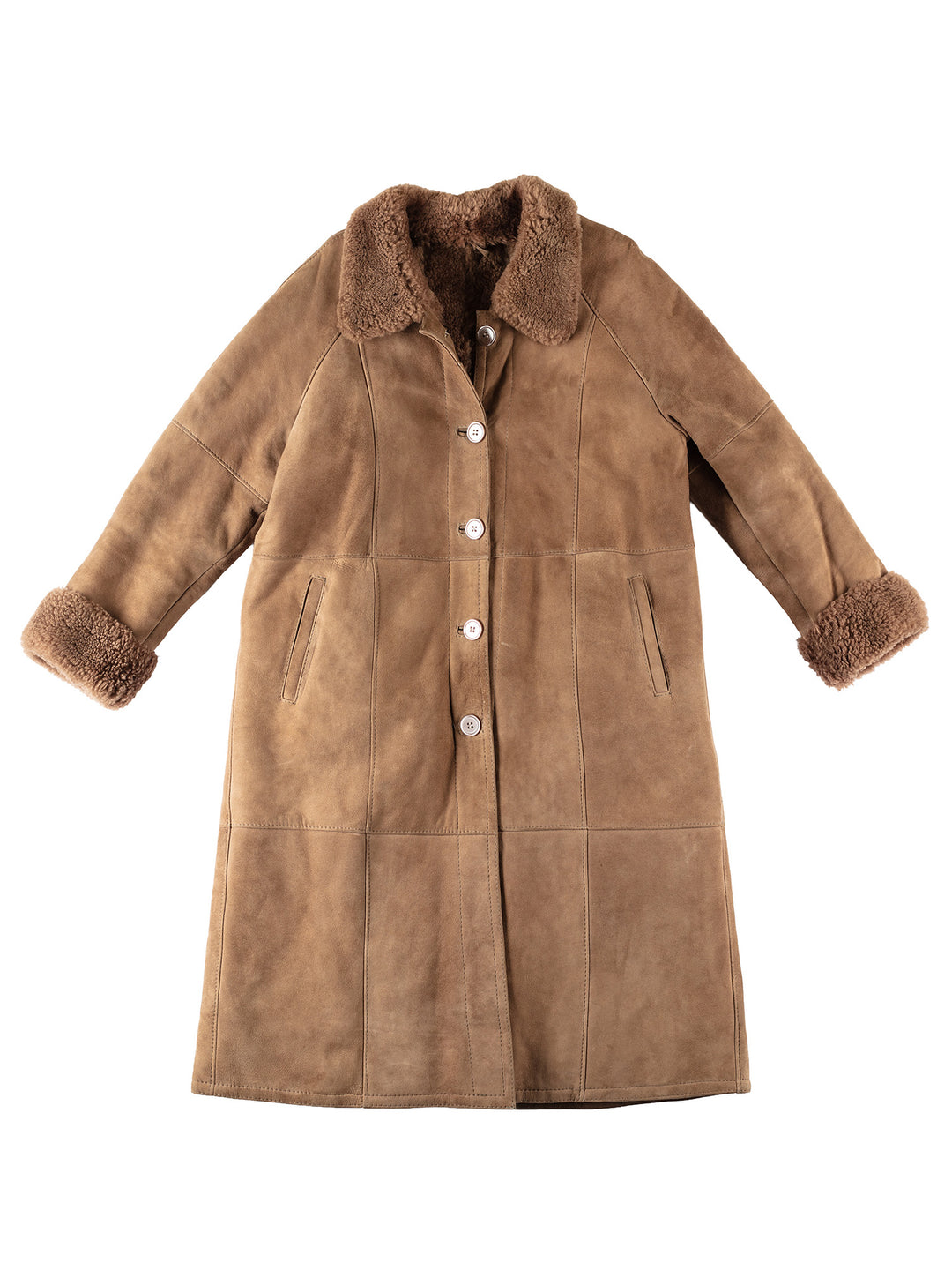 Vintage 80's Women Sheepskin Coat in BeigeMN153