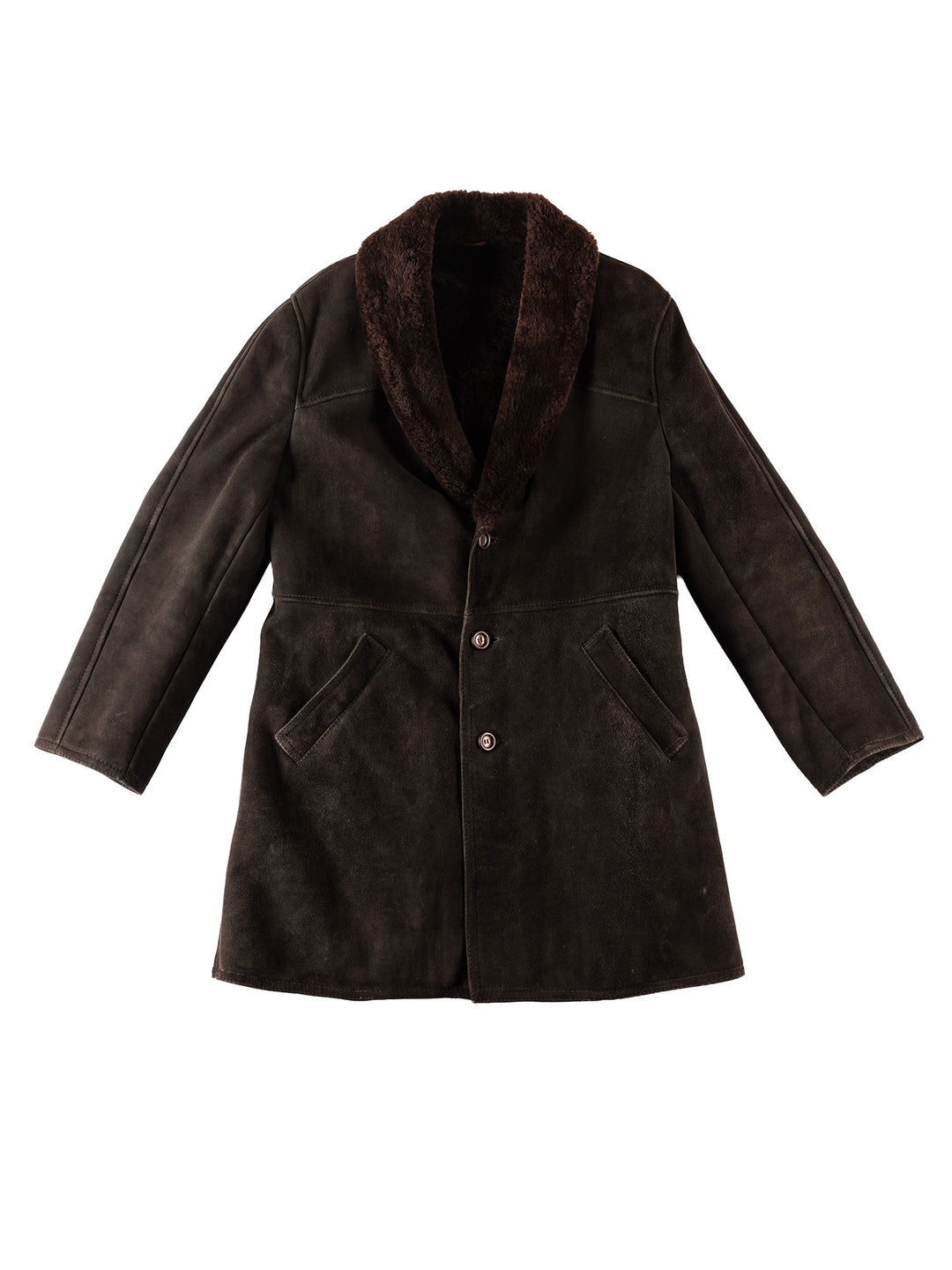 Vintage 70's Men Sheepskin Coat in BrownVN262