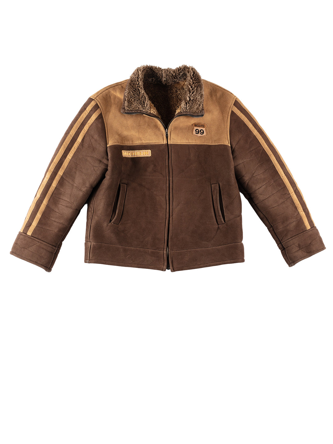 Vintage 00's Men Faux Sheepskin Jacket in BrownVN204