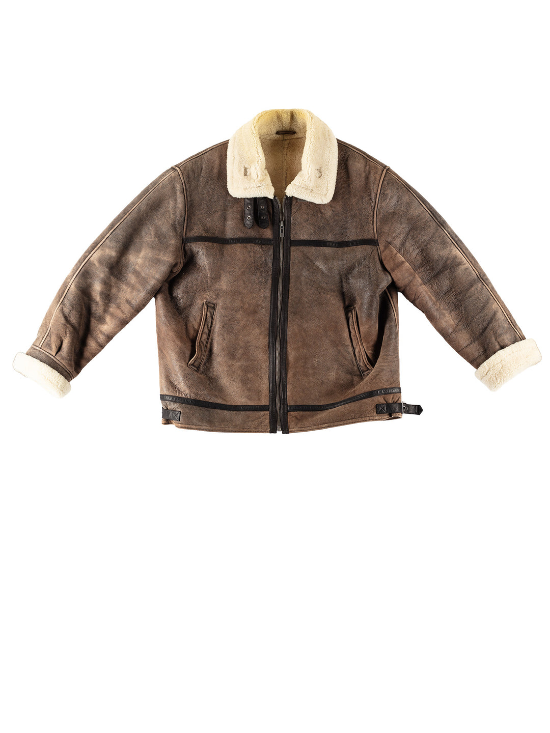 Vintage 80's Men Sheepskin Jacket in BrownVN264