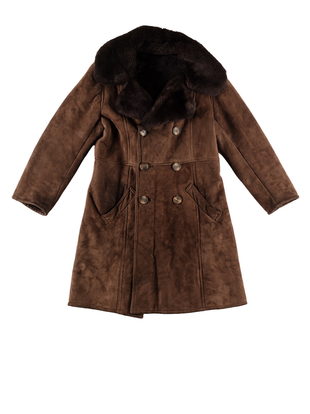Vintage 70's Men Sheepskin Coat in BrownVN634
