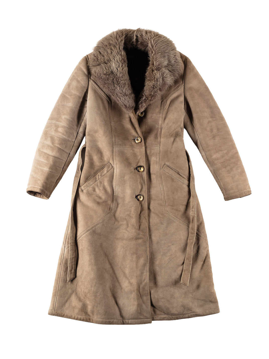 Vintage 70's Women Sheepskin Coat in BeigeMN145