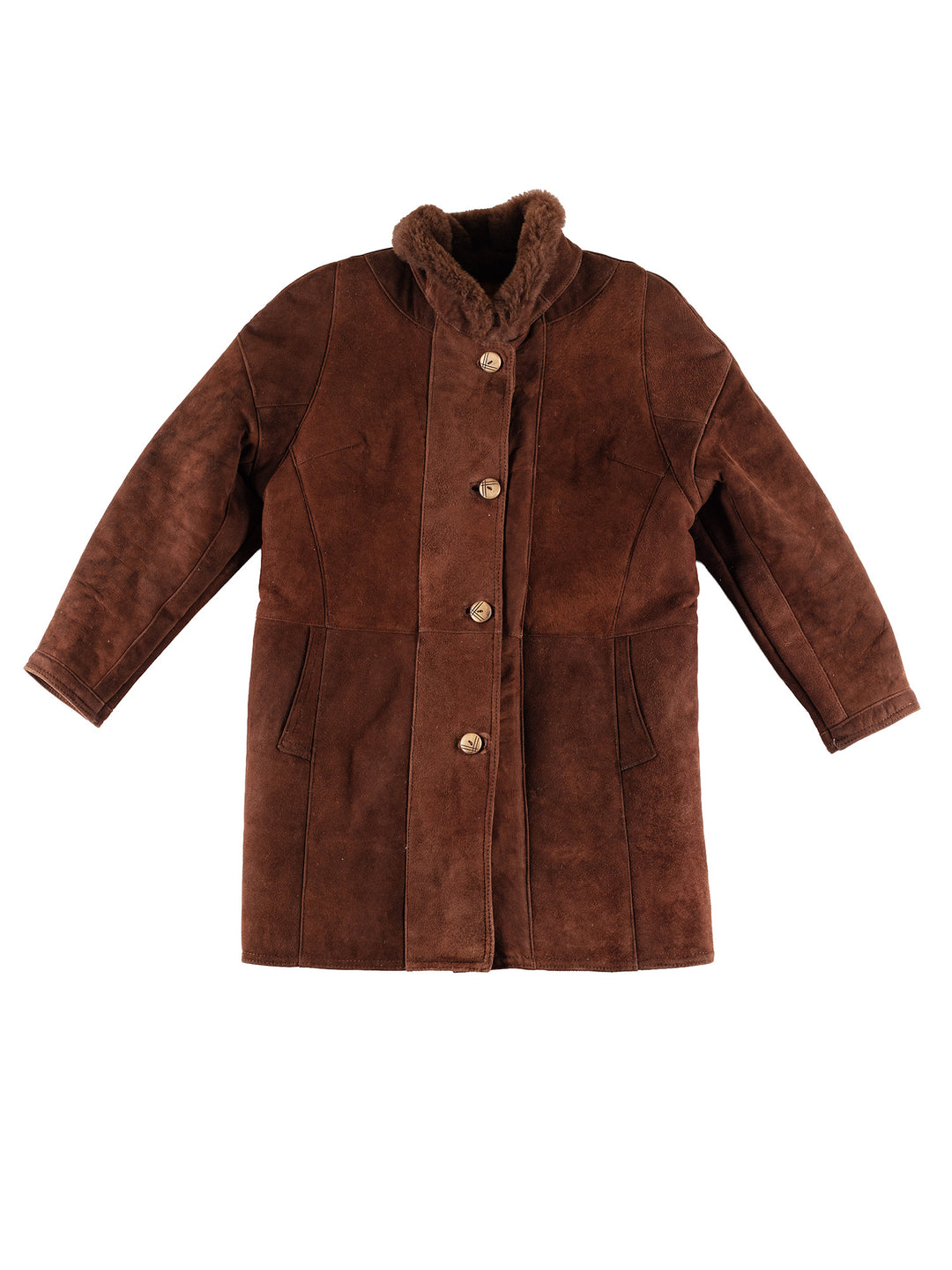 Vintage 80's Women Sheepskin Coat in BrownMN341