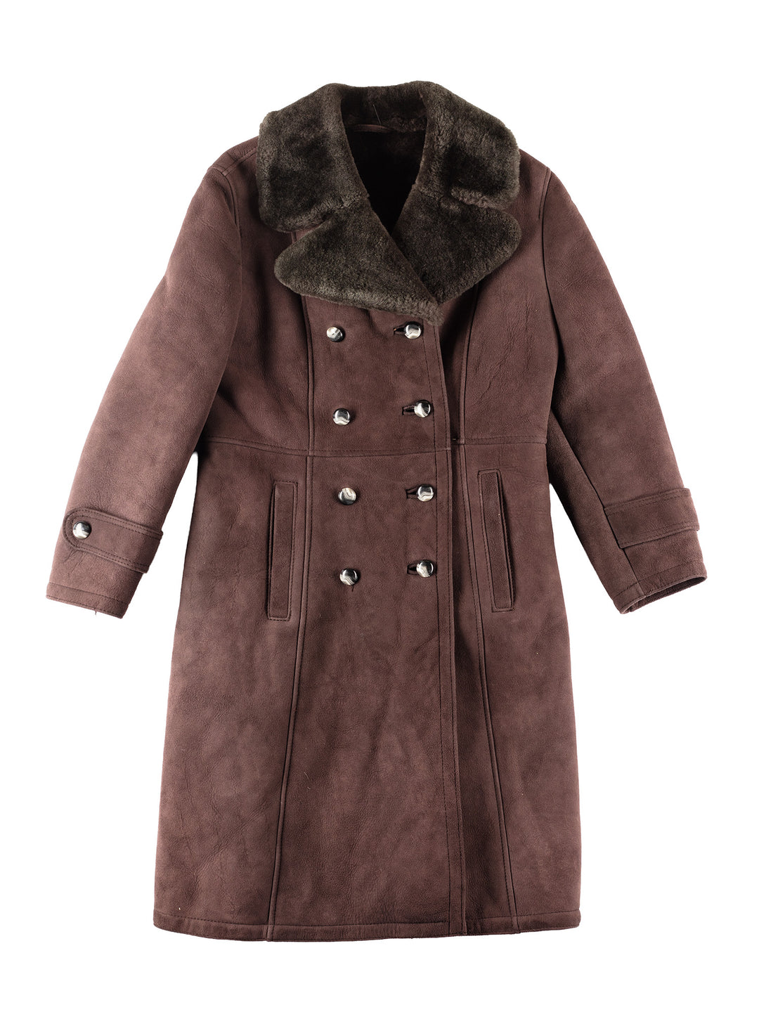 Vintage 80's Women Sheepskin Coat in Brown