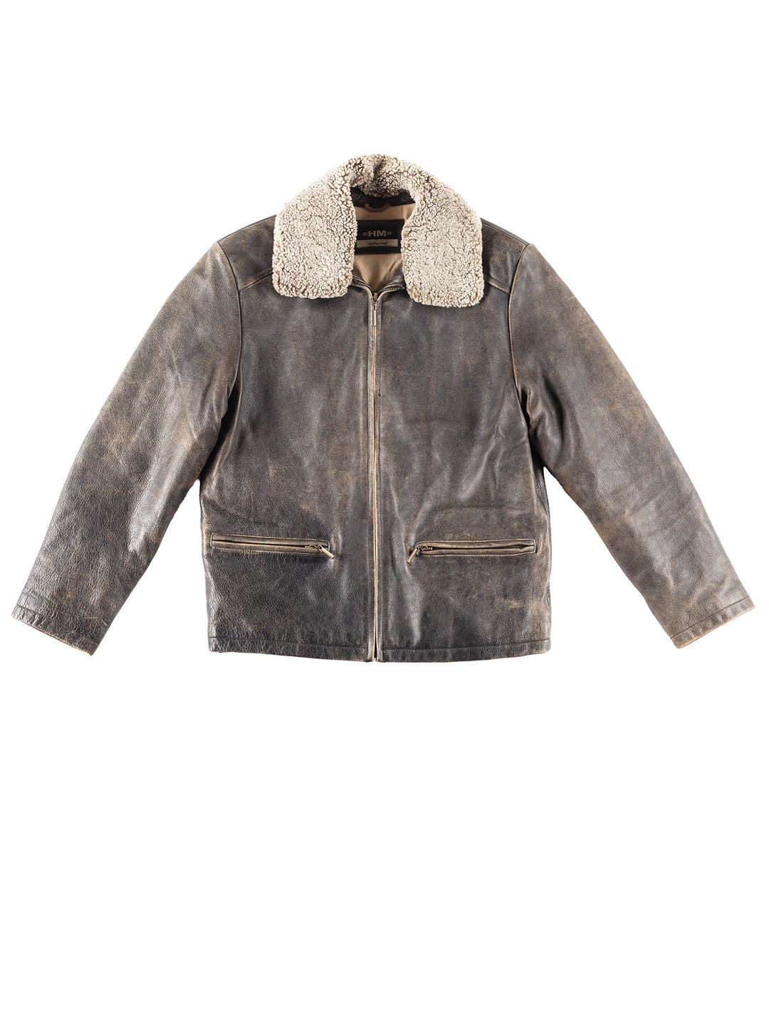 Vintage 00's Men Leather Jacket in Brown