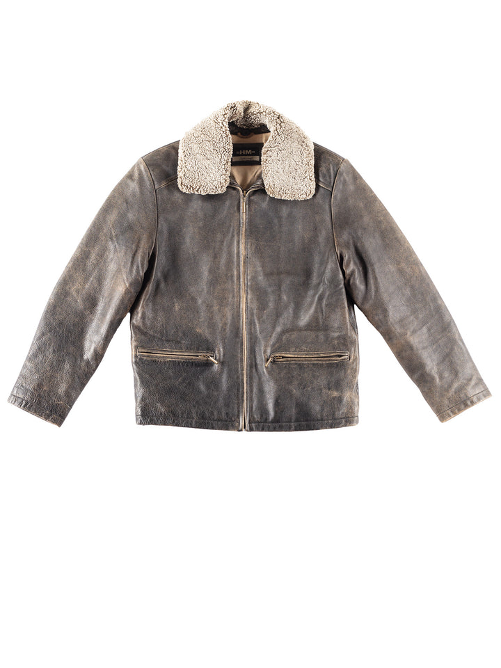 Vintage 00's Men Leather Jacket in Brown