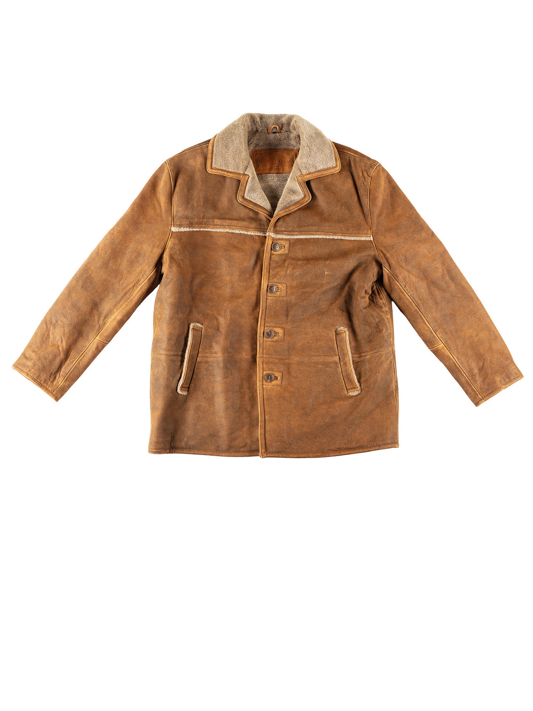 Vintage 90's Men Faux Sheepskin Coat in BrownVN218