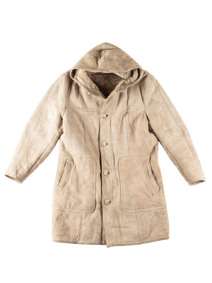Vintage 80's Men Sheepskin Coat in BeigeVN145