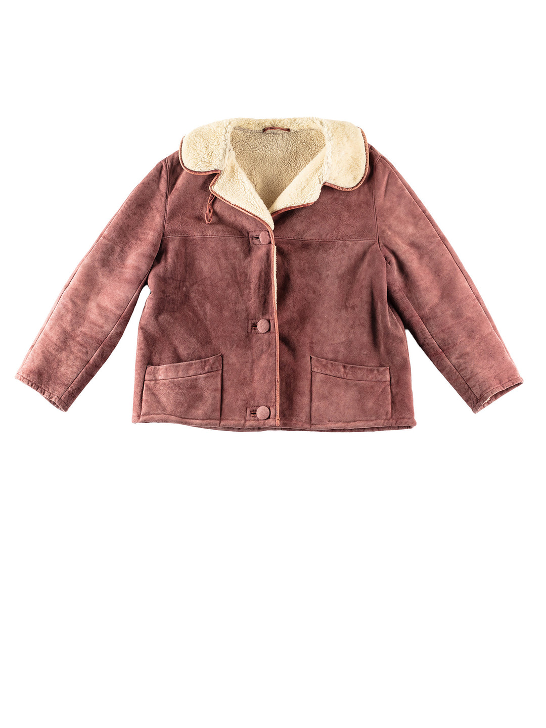 Vintage 80's Women Sheepskin Jacket in RedMN250