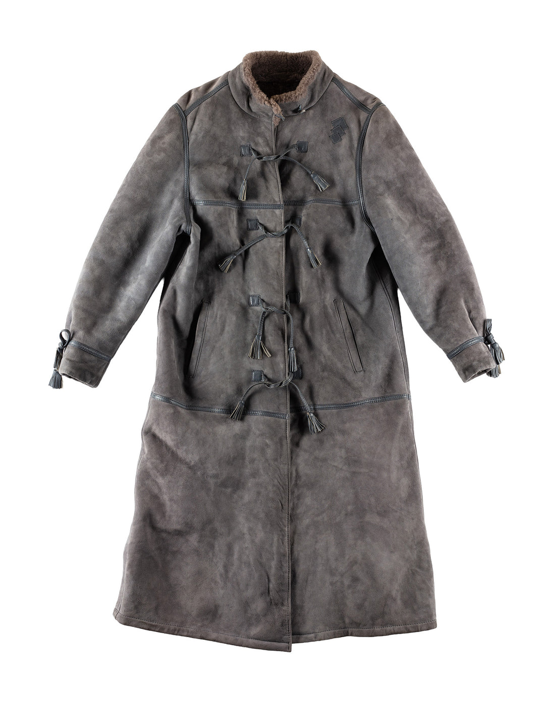 Vintage 80's Women Sheepskin Coat in Gray