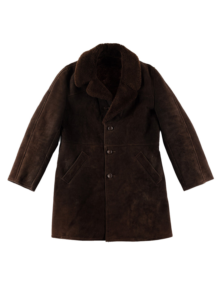 Vintage 70's Men Sheepskin Coat in BrownVN492