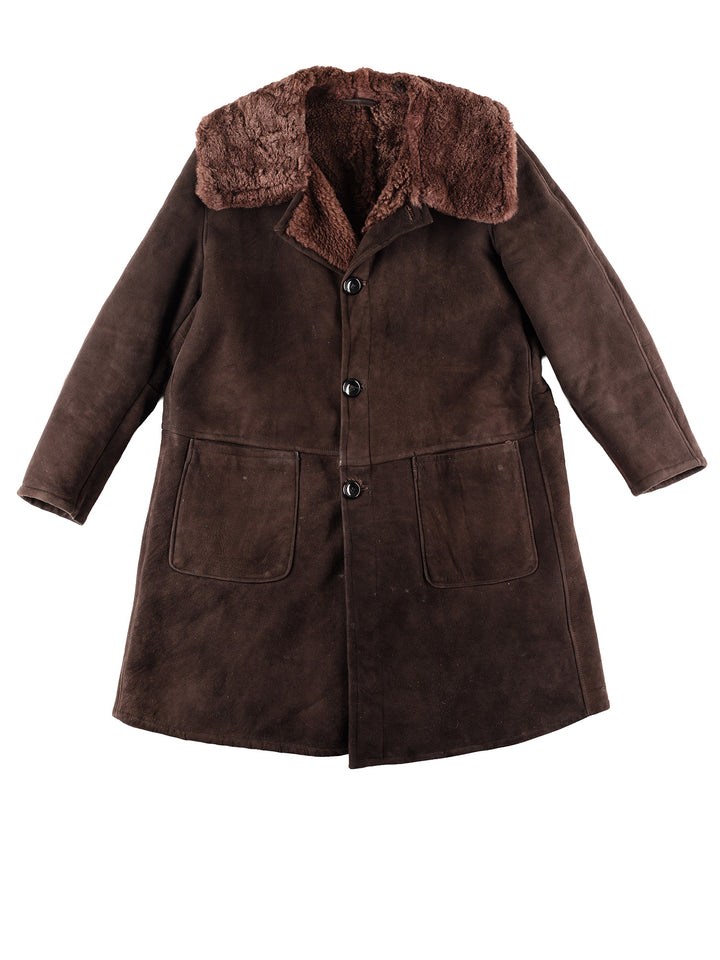 Vintage 70's Men Sheepskin Coat in BrownVN101