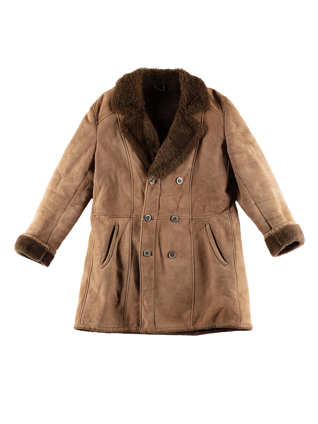 Vintage 70's Men Sheepskin Coat in BrownVN488
