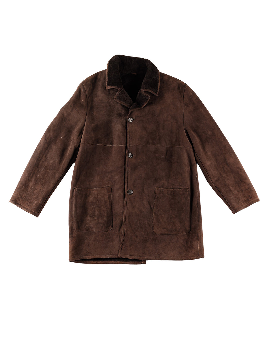 Vintage 80's Men Sheepskin Coat in BrownVN380