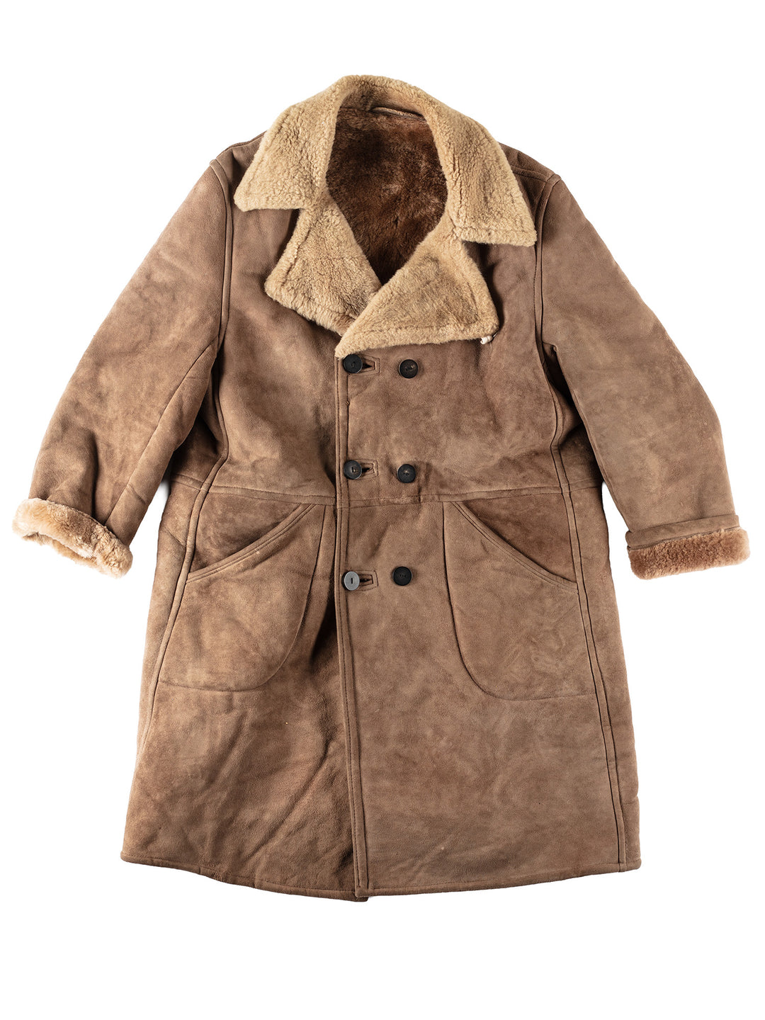 Vintage 80's Men Sheepskin Coat in BrownVN118
