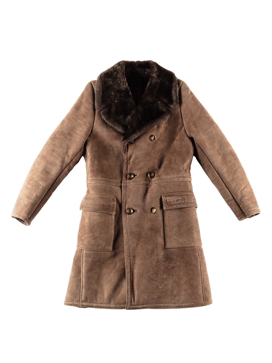 Vintage 70's Men Sheepskin Coat in BrownVN391