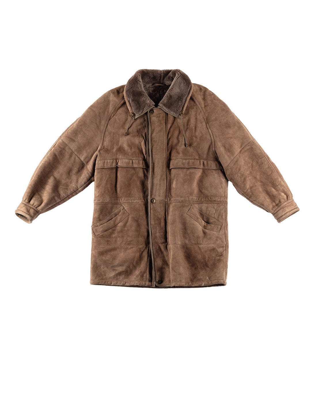 Vintage 80's Men Sheepskin Coat in BrownVN592