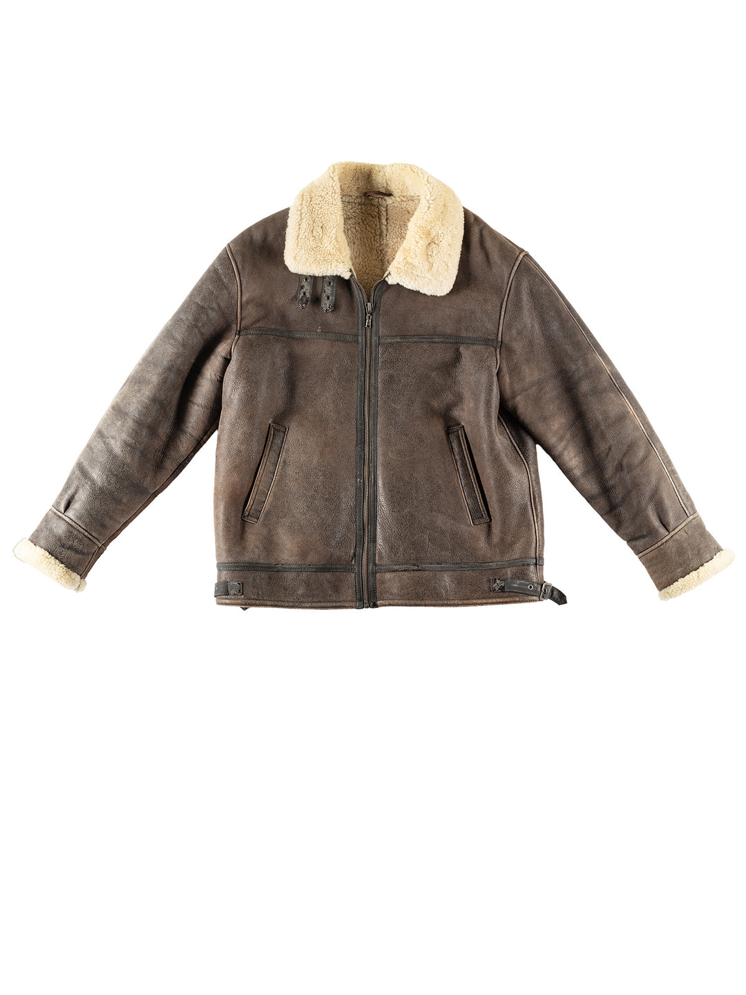 Vintage 80's Men Sheepskin Jacket in BrownVN257