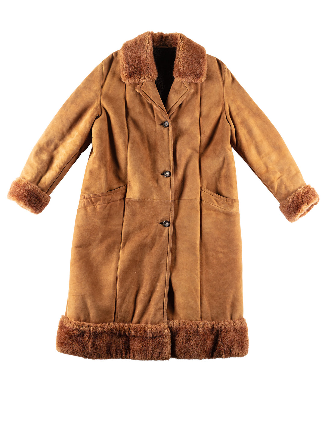 Vintage 80's Women Sheepskin Coat in BrownMN260