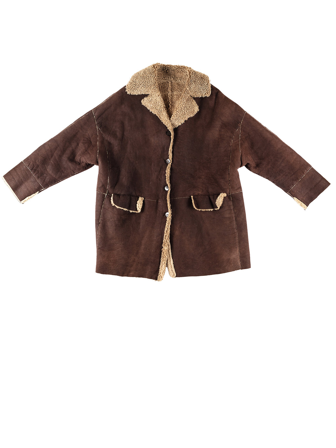 Vintage 70's Women Sheepskin Coat in BrownMN226