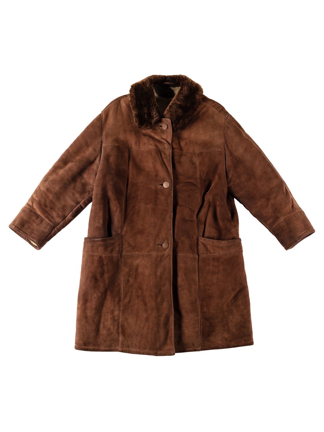 Vintage 80's Women Sheepskin Coat in BrownMN528