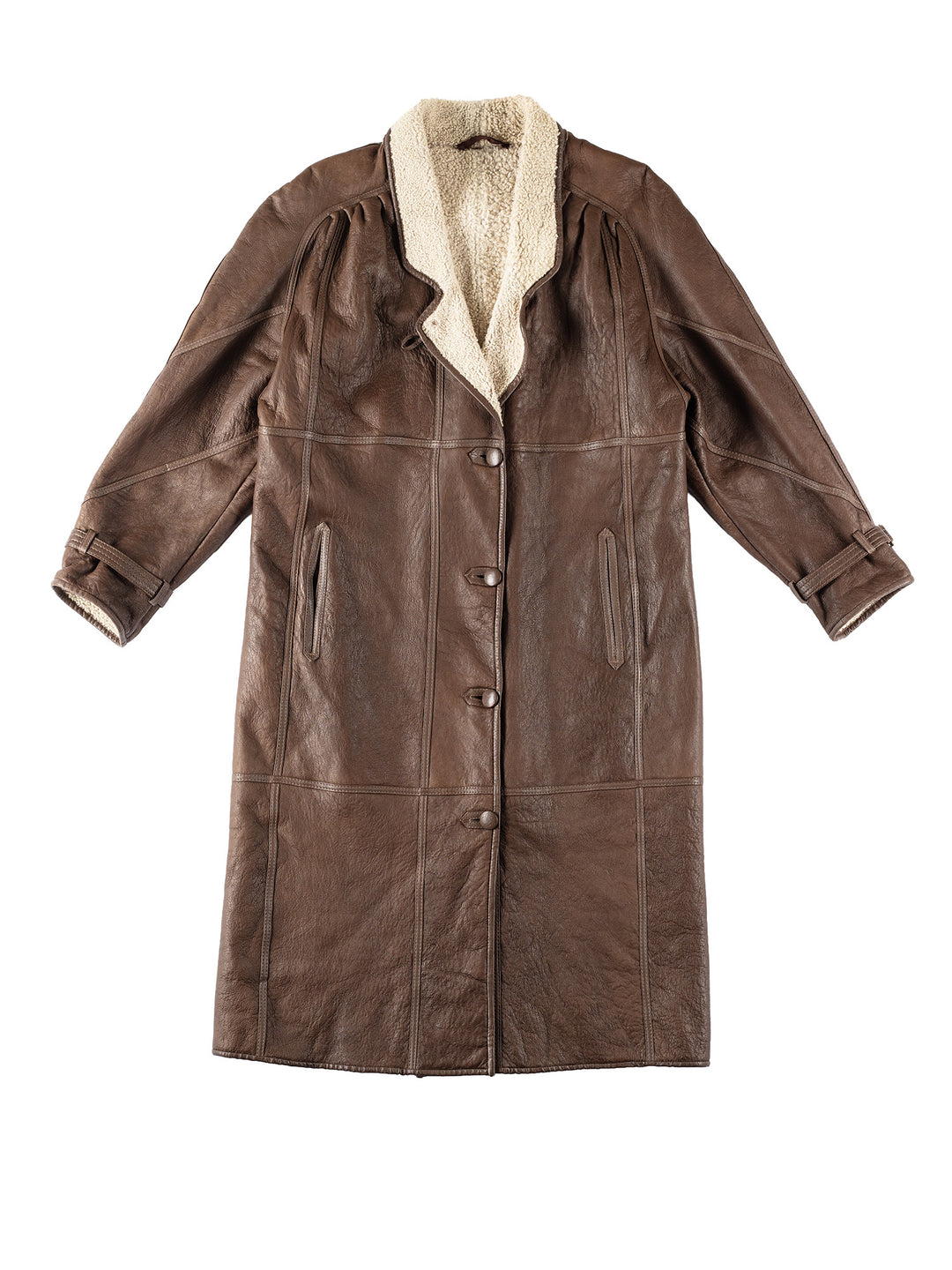 Vintage 80's Women Sheepskin Coat in BrownMN160