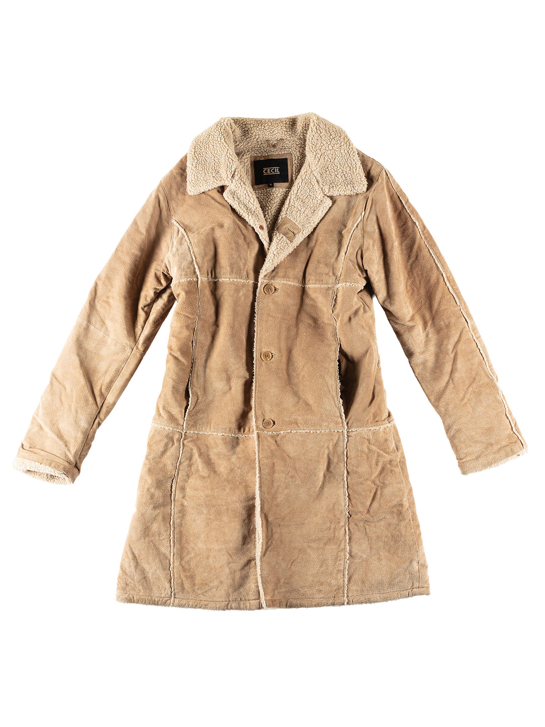 Vintage 70's Men Faux Sheepskin Coat in BeigeVN381