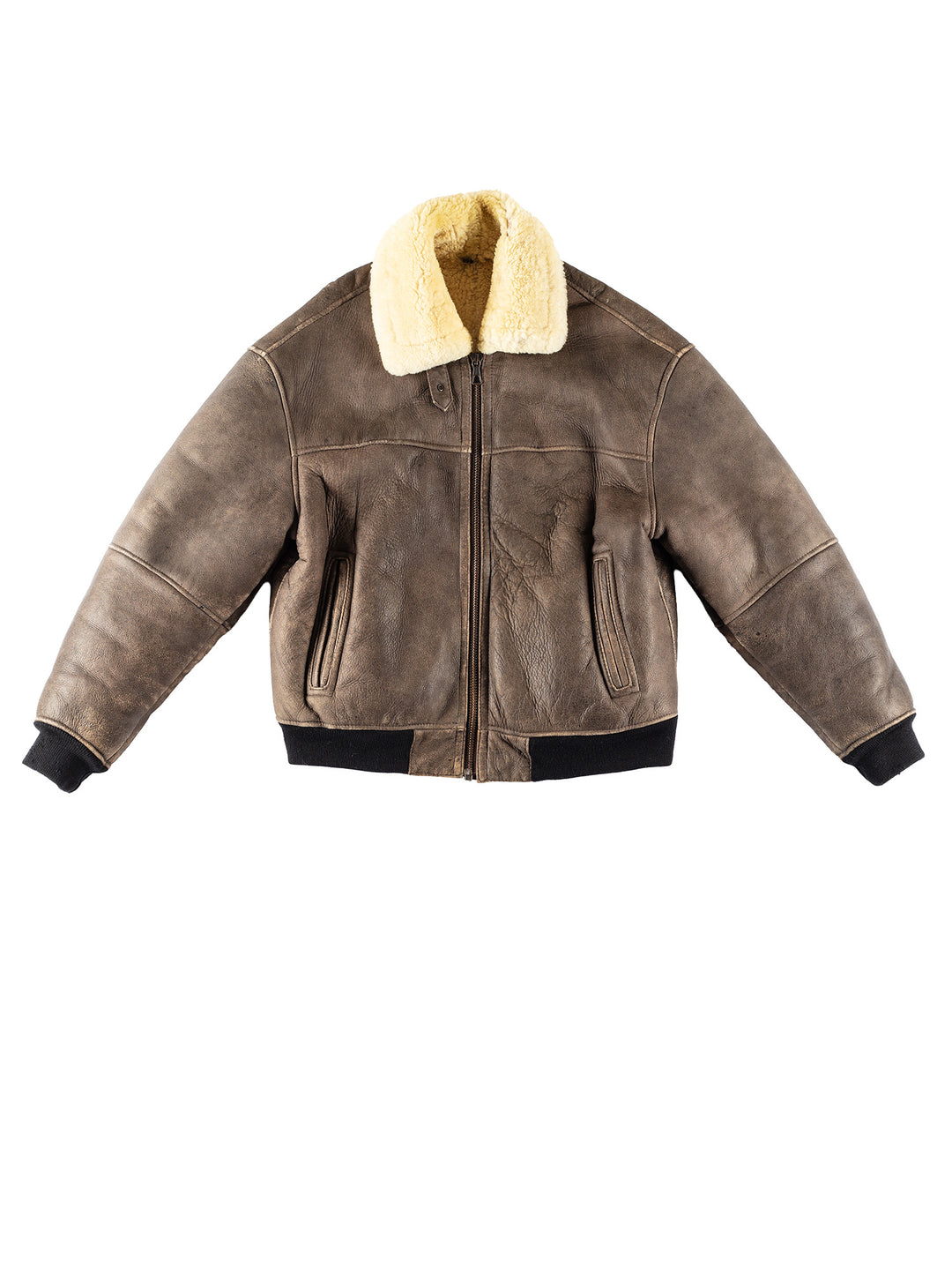 Vintage 80's Men Sheepskin Jacket in BrownVN383