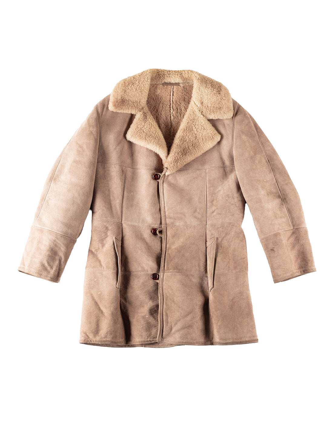 Vintage 70's Men Sheepskin Coat in BeigeVN346