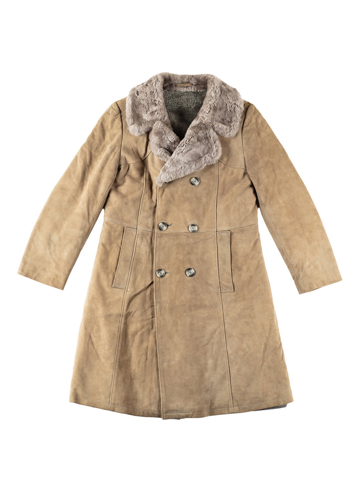 Vintage 70's Men Faux Sheepskin Coat in BeigeVN298