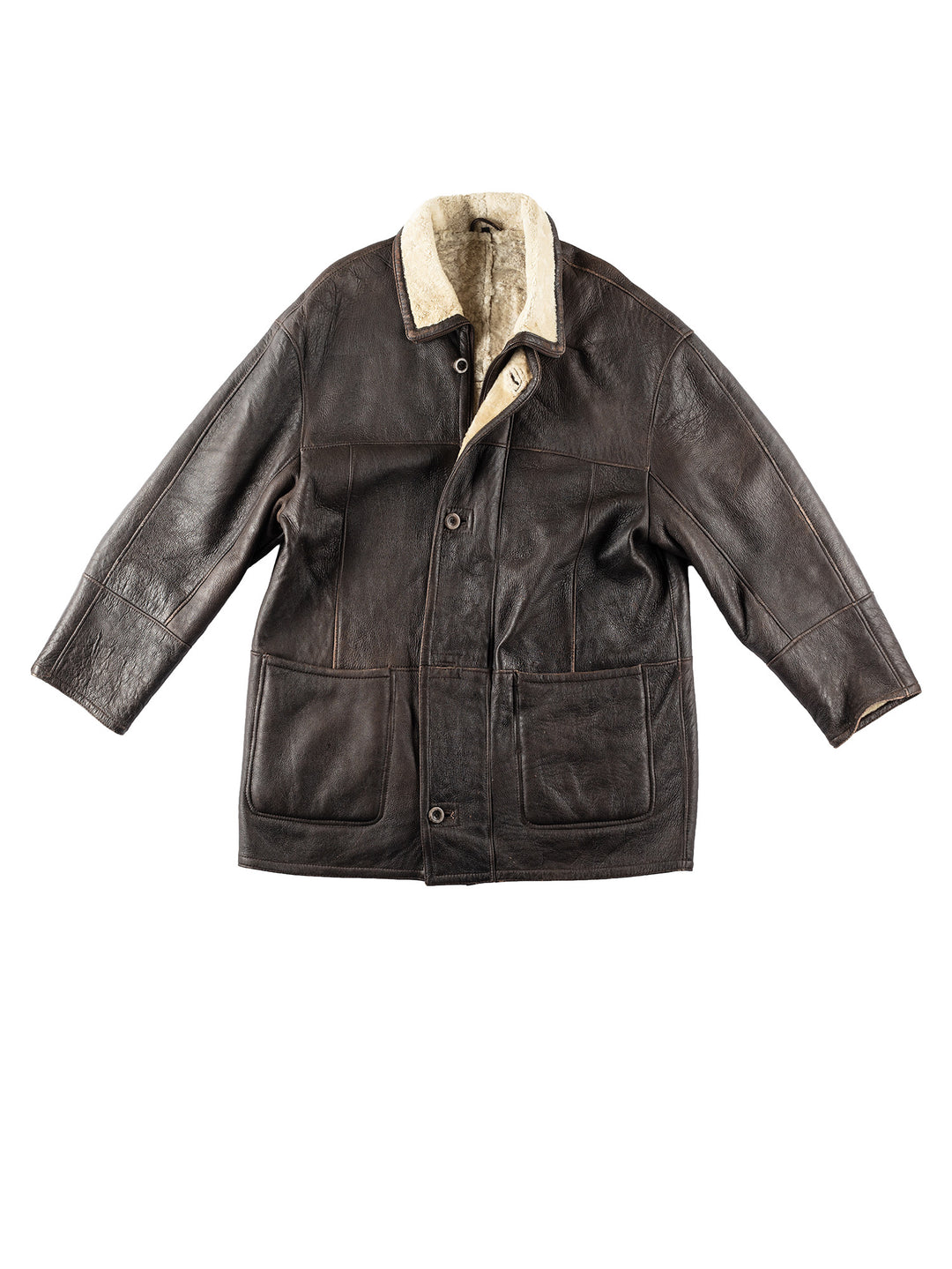 Vintage 90's Men Sheepskin Coat in BrownVN178