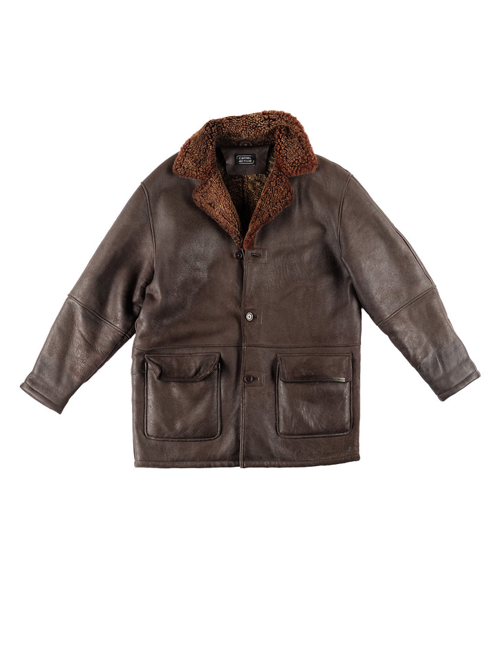 Vintage 90's Men Sheepskin Coat in BrownVN234