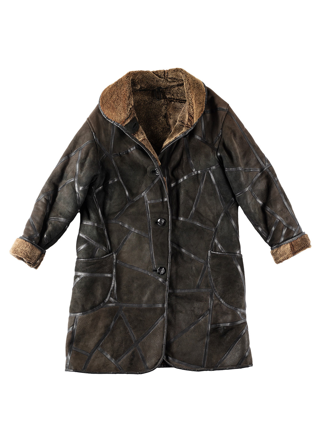 Vintage 80's Women Sheepskin Coat in BrownMN166