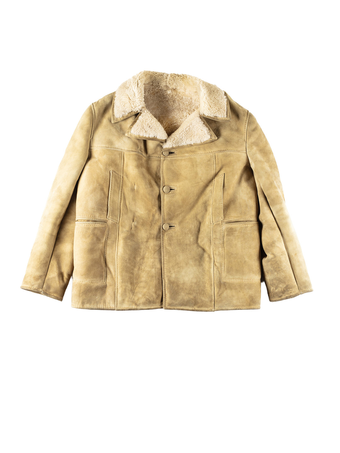Vintage 80's Men Sheepskin Coat in GreenVN247