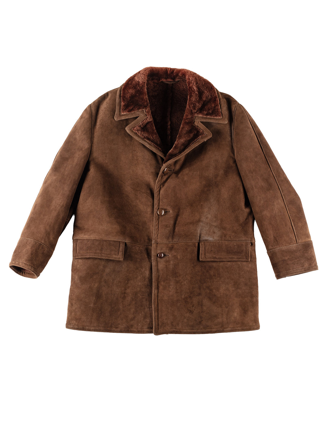 Vintage 80's Men Sheepskin Coat in BrownVN205