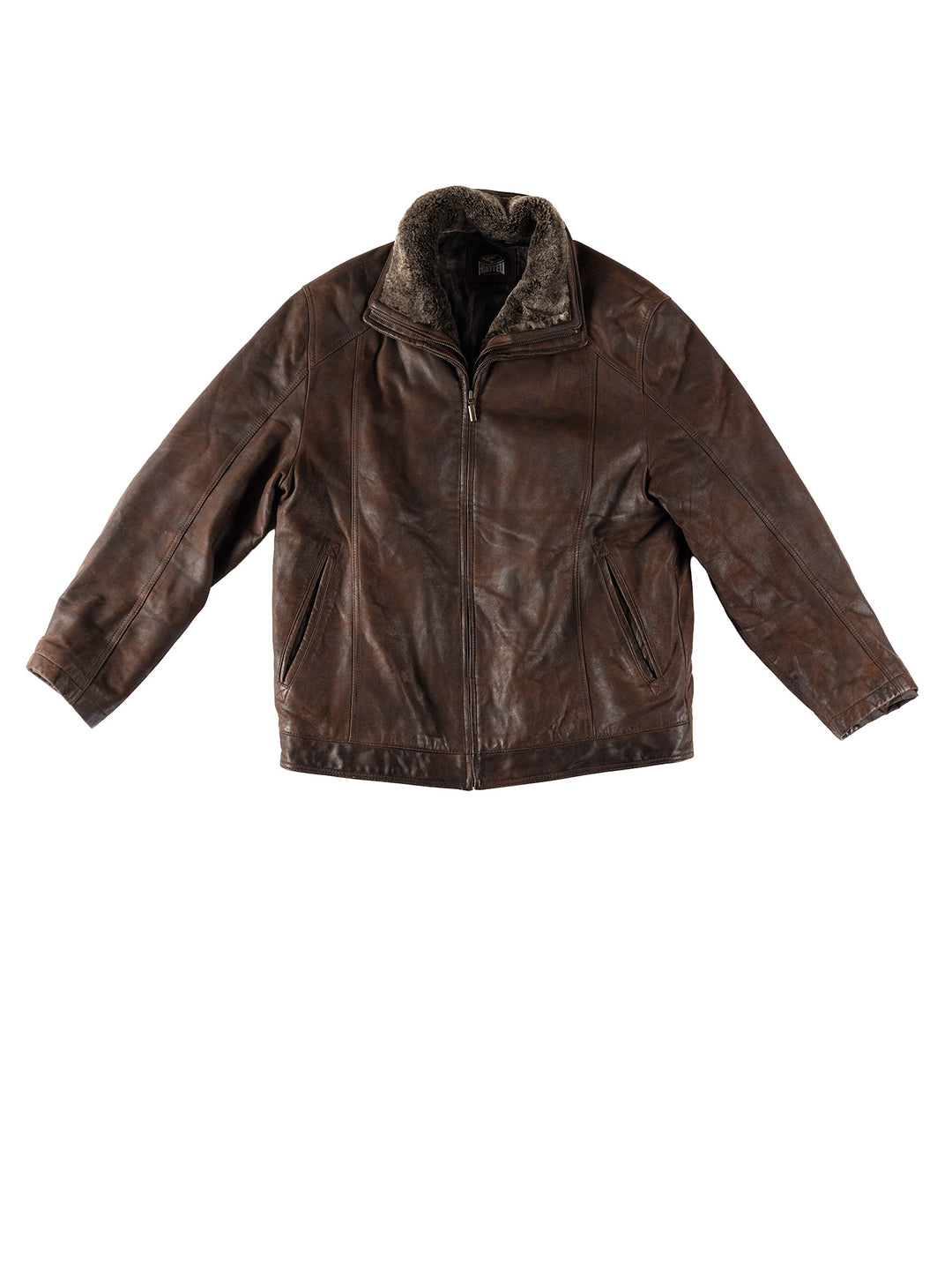 Vintage 80's Men Leather Jacket in BrownVN365