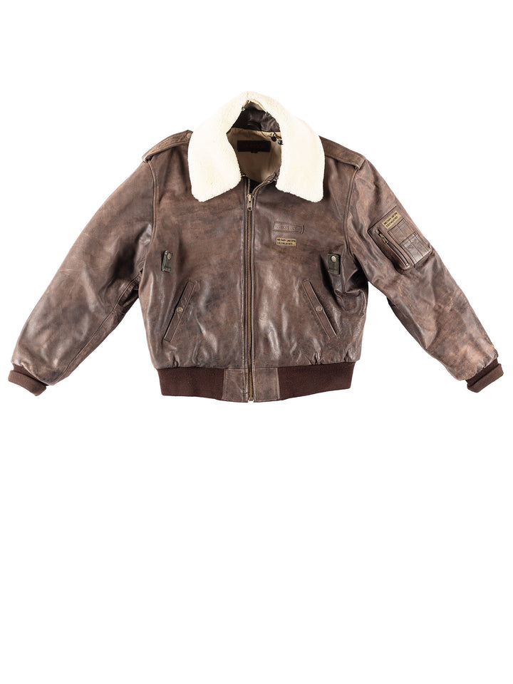 Vintage 00's Men Leather Jacket in Brown