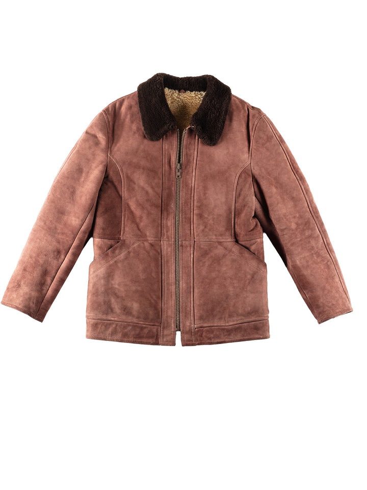 Vintage 90's Men Sheepskin Jacket in RedVN165