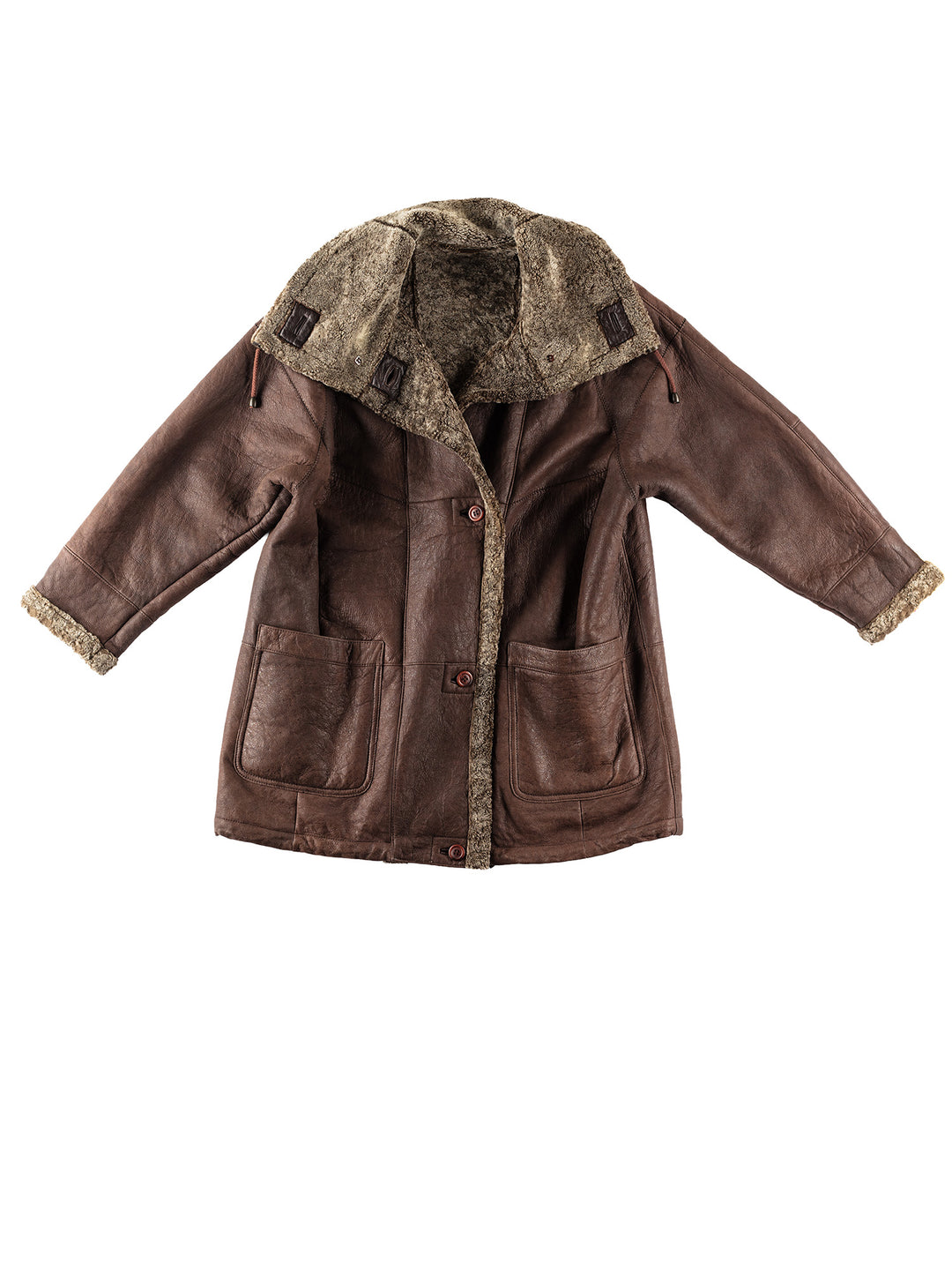 Vintage 80's Men Sheepskin Coat in BrownVN188