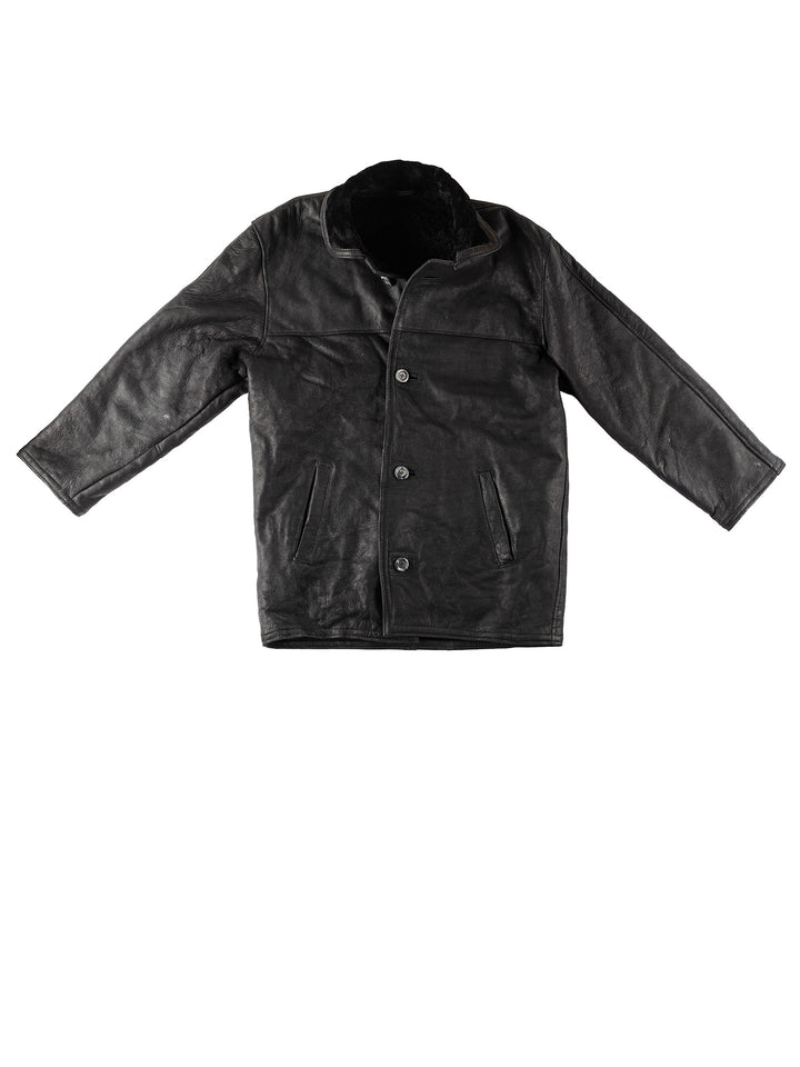 Vintage 90's Men Sheepskin Coat in BlackVN236