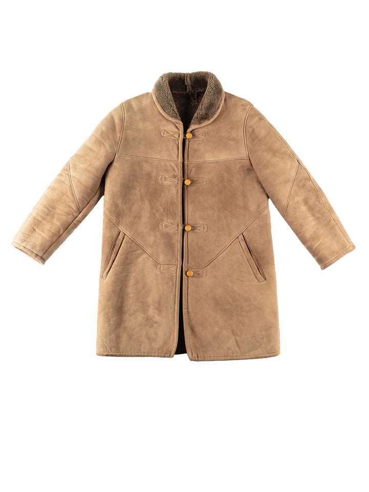 Vintage 80's Women Sheepskin Coat in BeigeMN199
