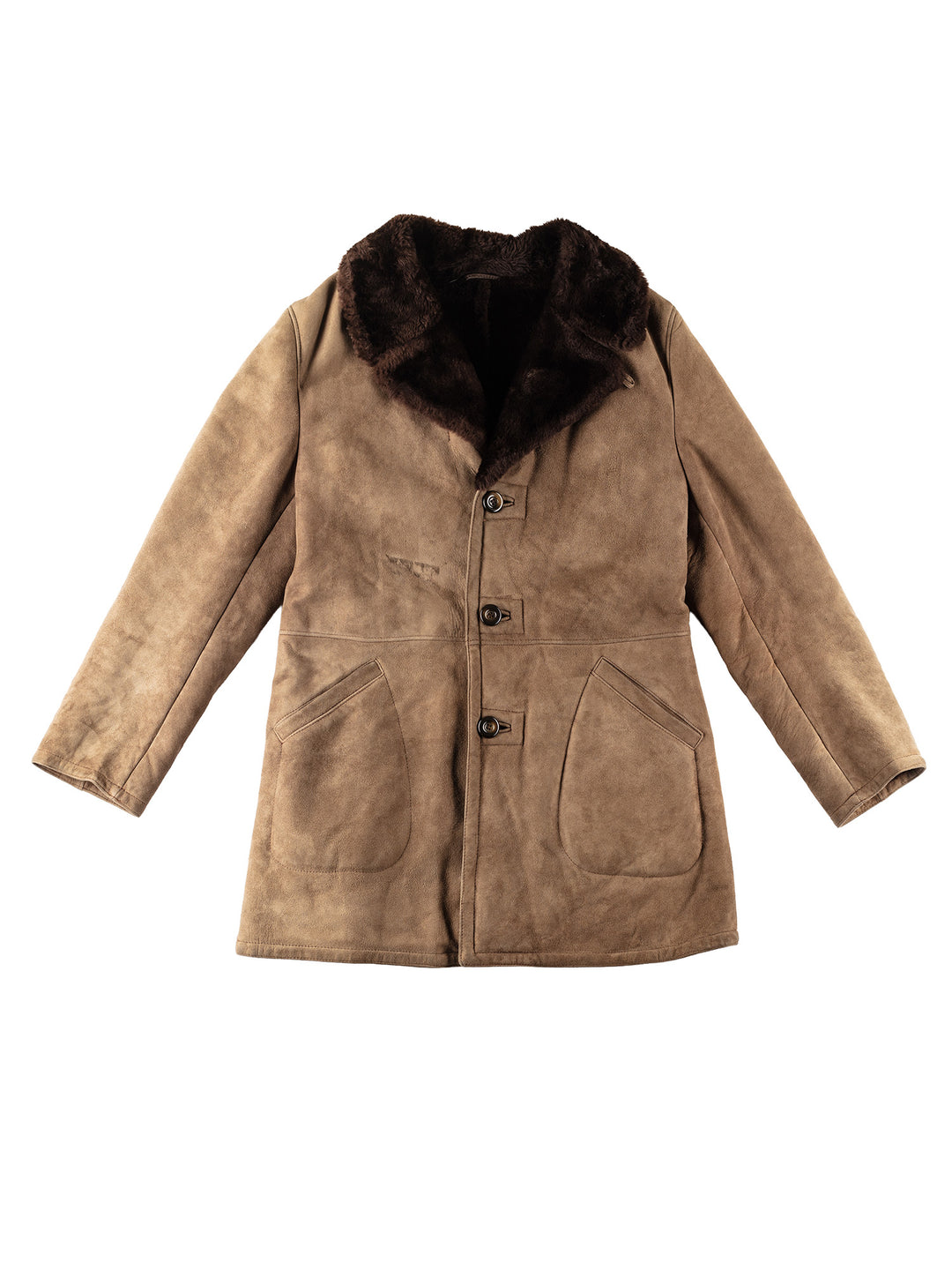 Vintage 80's Men Sheepskin Coat in BeigeVN237