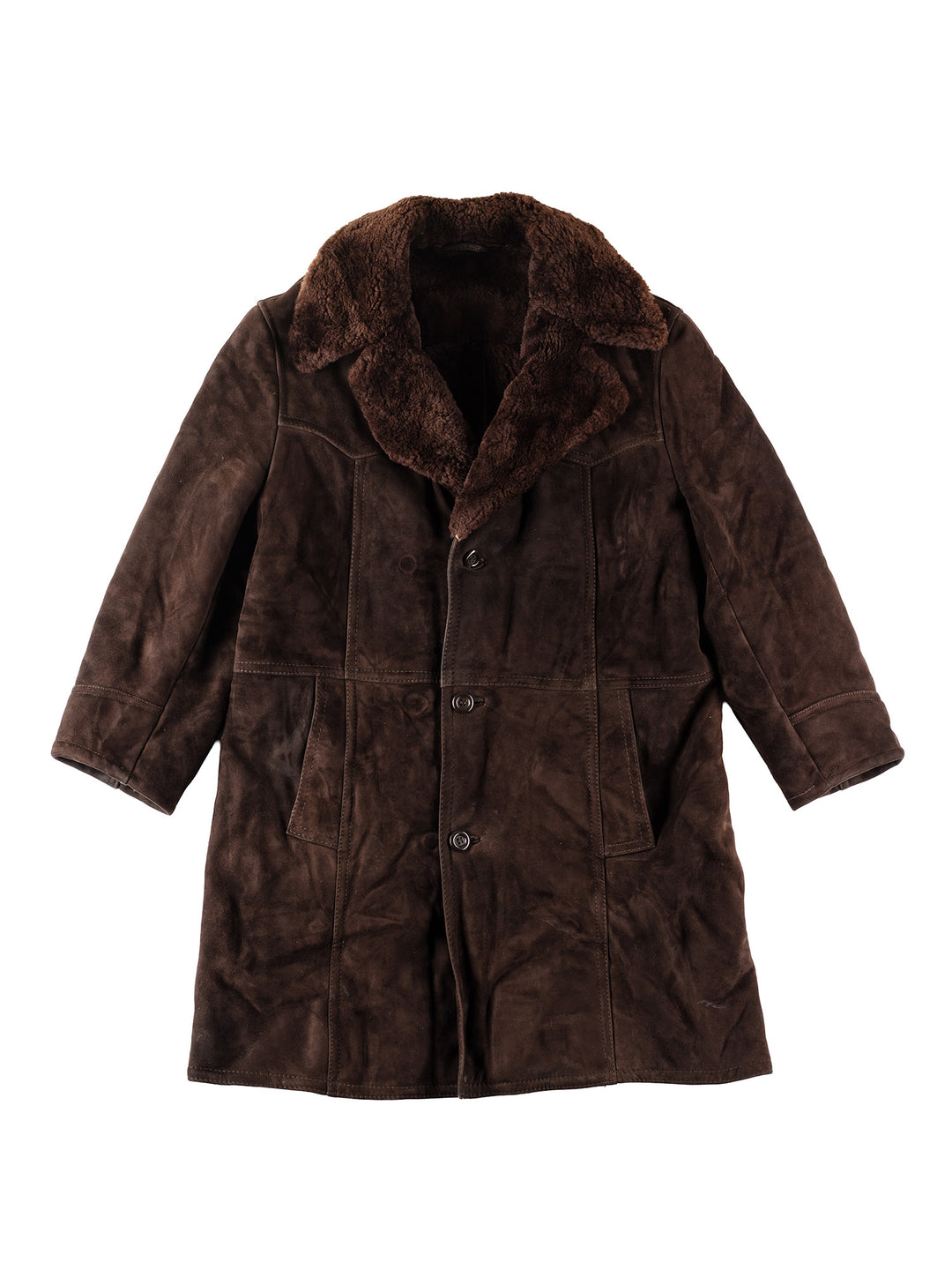 Vintage 70's Men Sheepskin Coat in BrownVN125