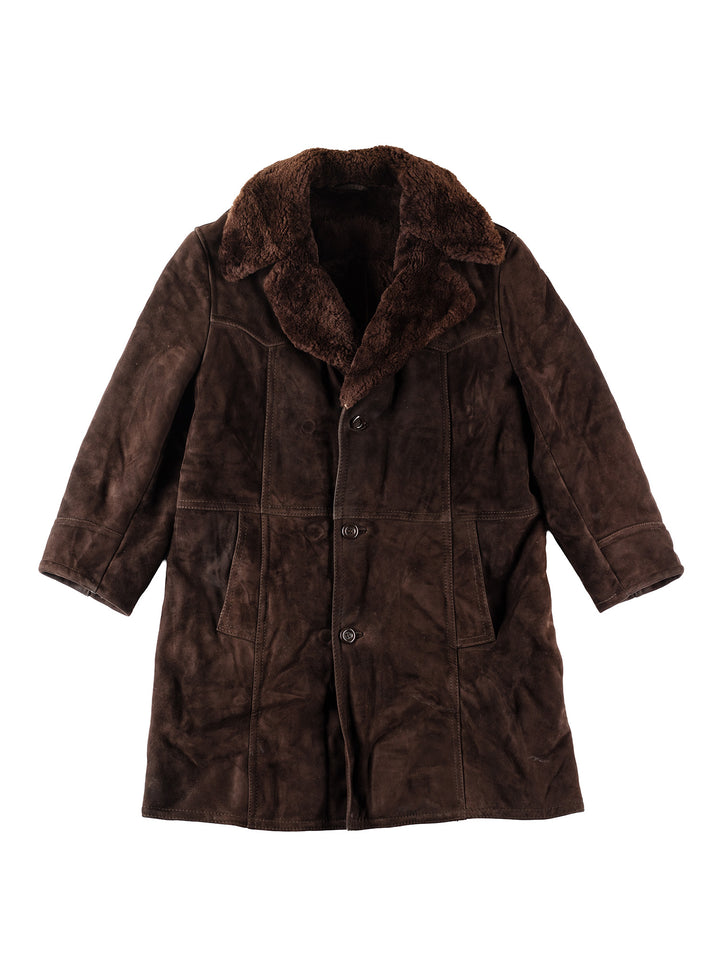 Vintage 70's Men Sheepskin Coat in BrownVN125