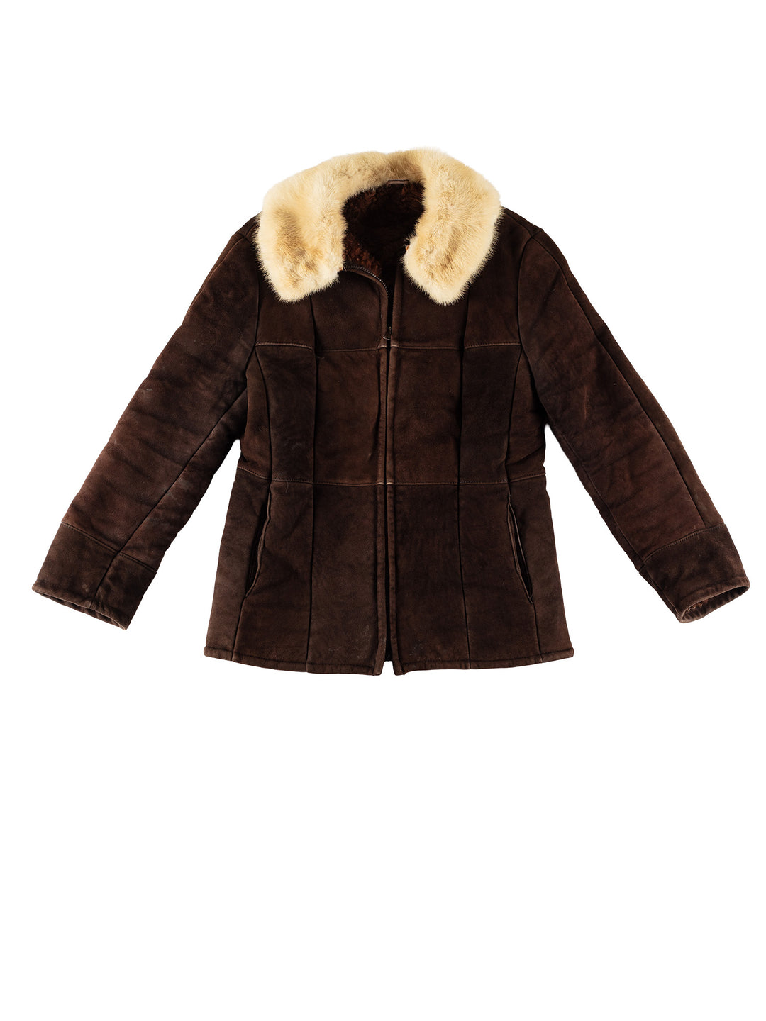 Vintage 70's Women Sheepskin Jacket in BrownMN676