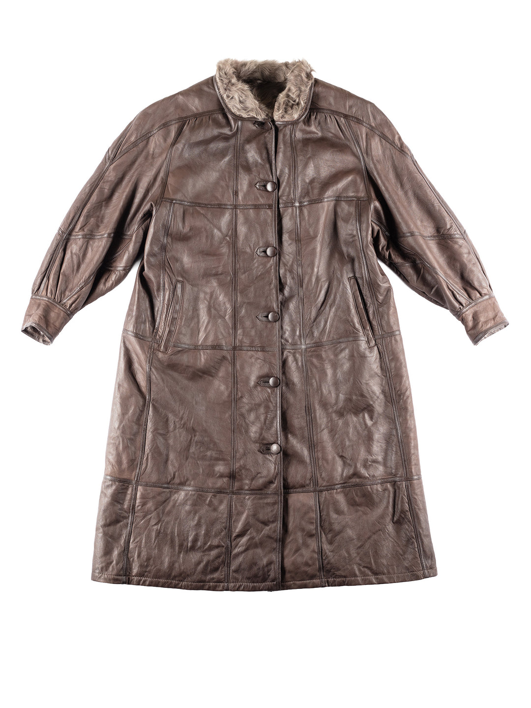 Vintage 90's Women Sheepskin Vest in Brown