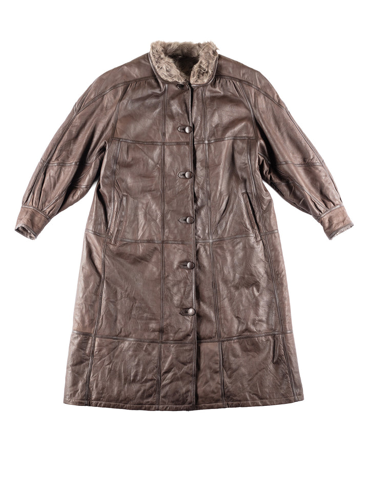 Vintage 90's Women Sheepskin Vest in Brown
