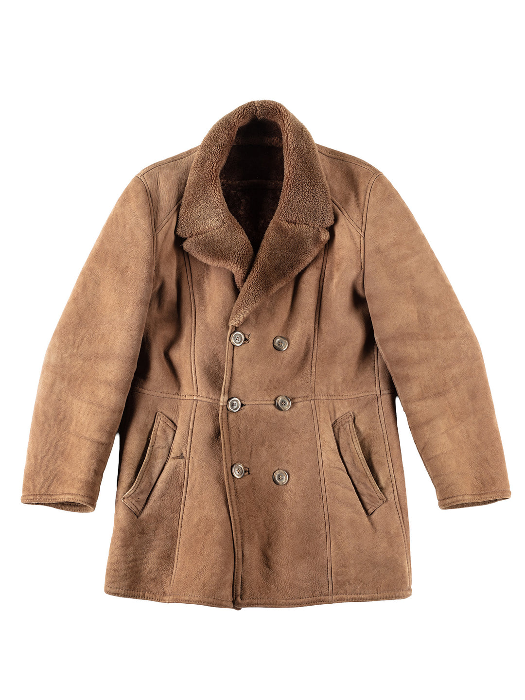 Vintage 70's Men Sheepskin Coat in BrownVN109